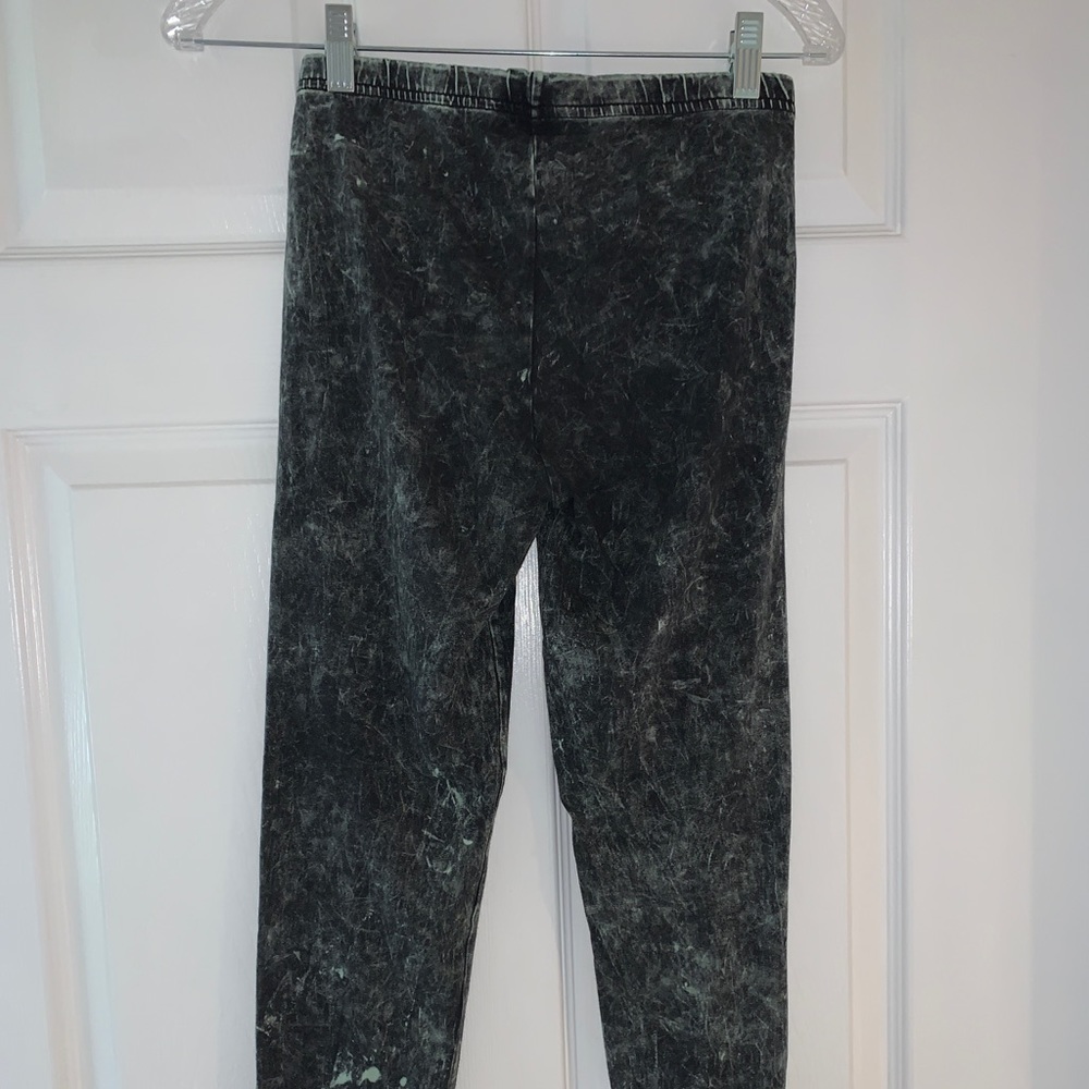 American Apparel Black/Green Tie-Dye Leggings